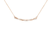 Diamond and Gold Twist Pendant Necklace in 14k Rose Gold - Iris + Mill