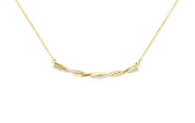 Diamond and Gold Twist Pendant Necklace in 14k Yellow Gold - Iris + Mill