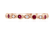 Diamond and Ruby Milgrain Infinity Fashion Ring in 14k Rose Gold (0.31 ct. tw.) - Iris + Mill