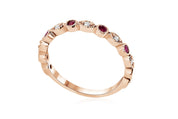 Diamond and Ruby Milgrain Infinity Fashion Ring in 14k Rose Gold (0.31 ct. tw.) - Iris + Mill