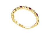 Diamond and Ruby Milgrain Infinity Fashion Ring in 14k Yellow Gold (0.31 ct. tw.) - Iris + Mill