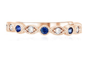 Diamond and Sapphire Milgrain Infinity Fashion Ring in 14k Rose Gold (0.50 ct. tw.) - Iris + Mill