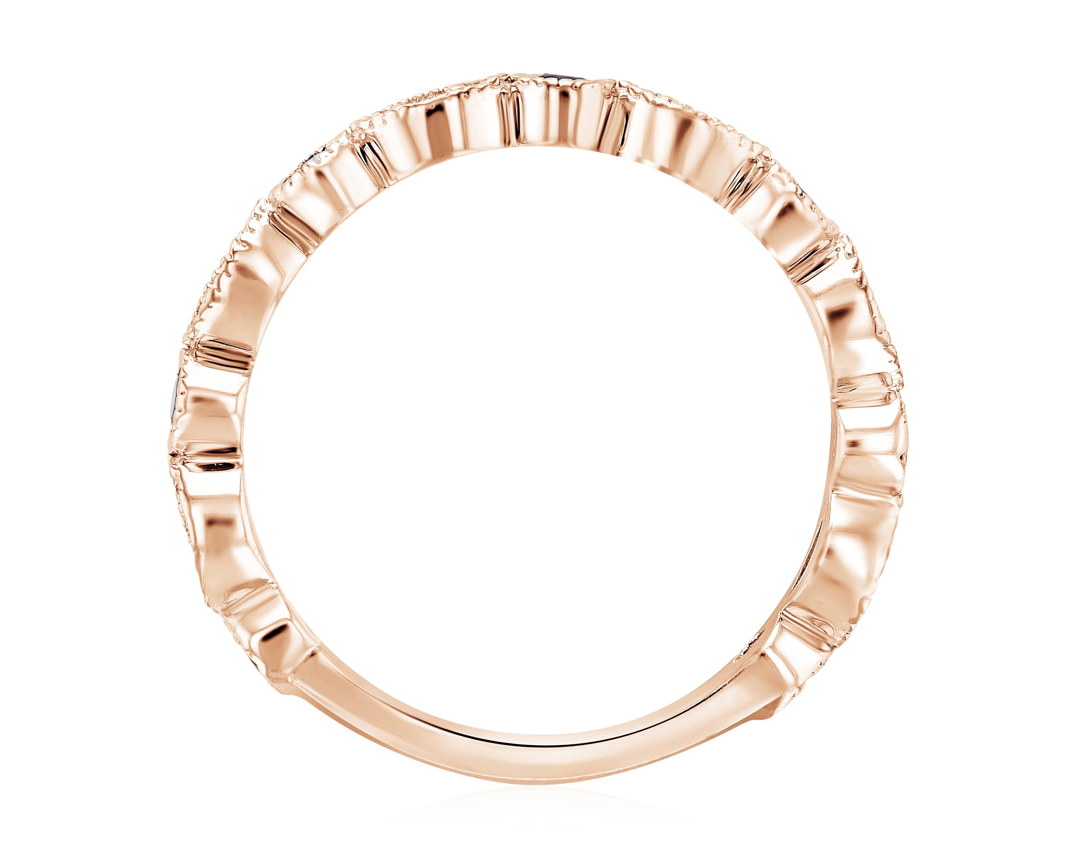 Diamond and Sapphire Milgrain Infinity Fashion Ring in 14k Rose Gold (0.50 ct. tw.) - Iris + Mill