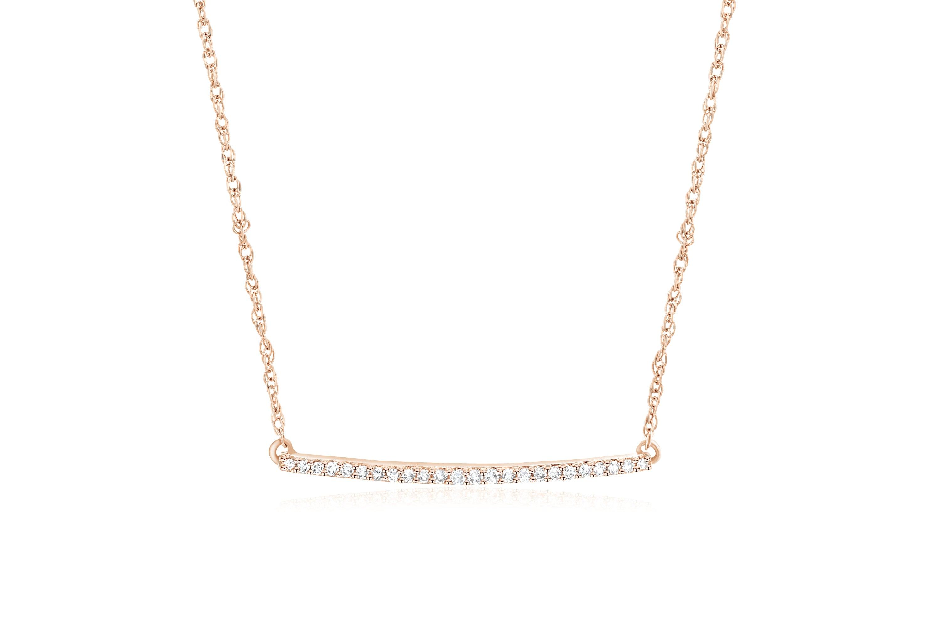 Diamond Bar Necklace in 14k Rose Gold - Iris + Mill