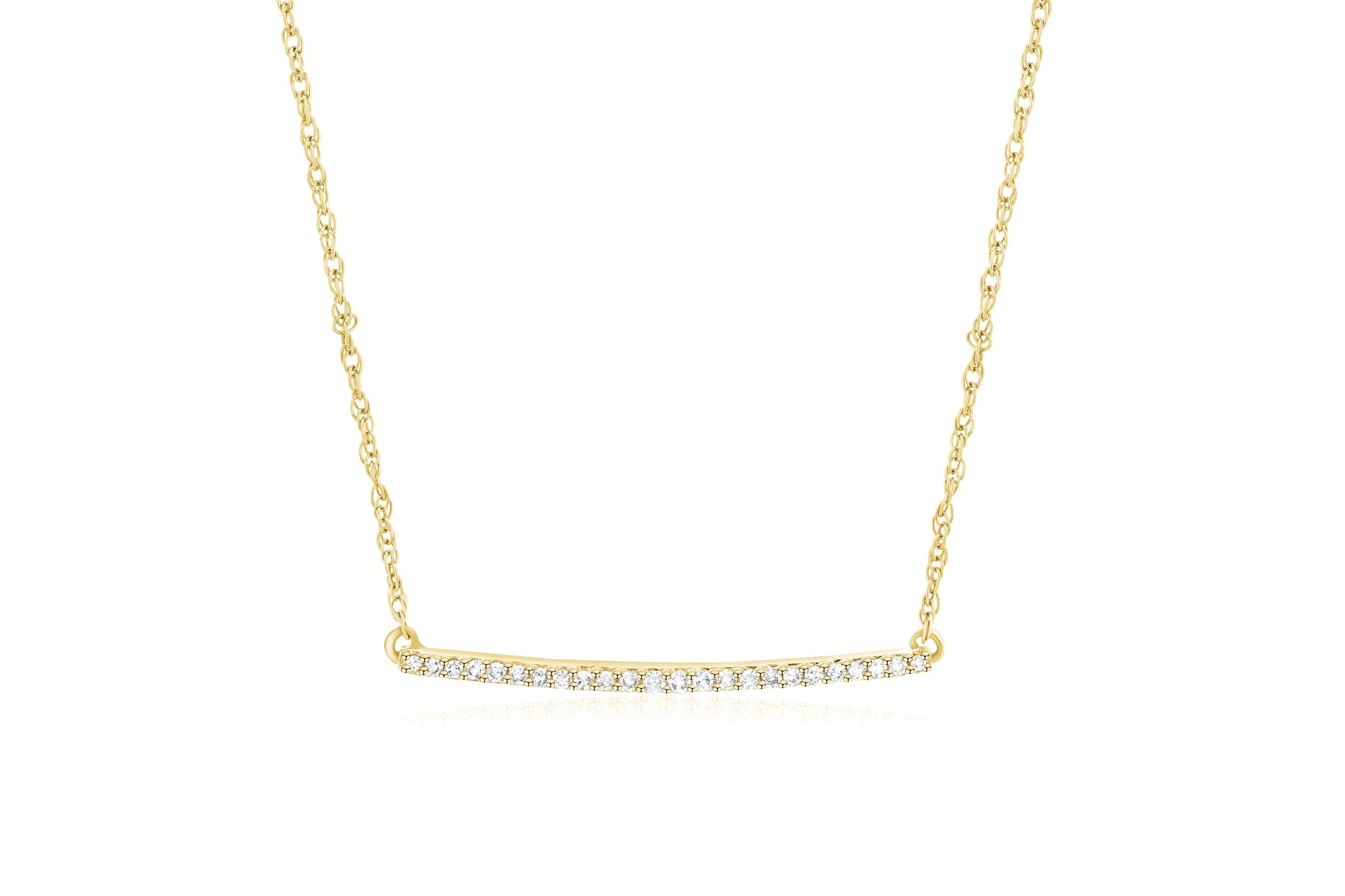 Diamond Bar Necklace in 14k Yellow Gold - Iris + Mill