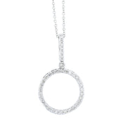 Diamond Circle Pendant Necklace in 14k White Gold - Iris + Mill