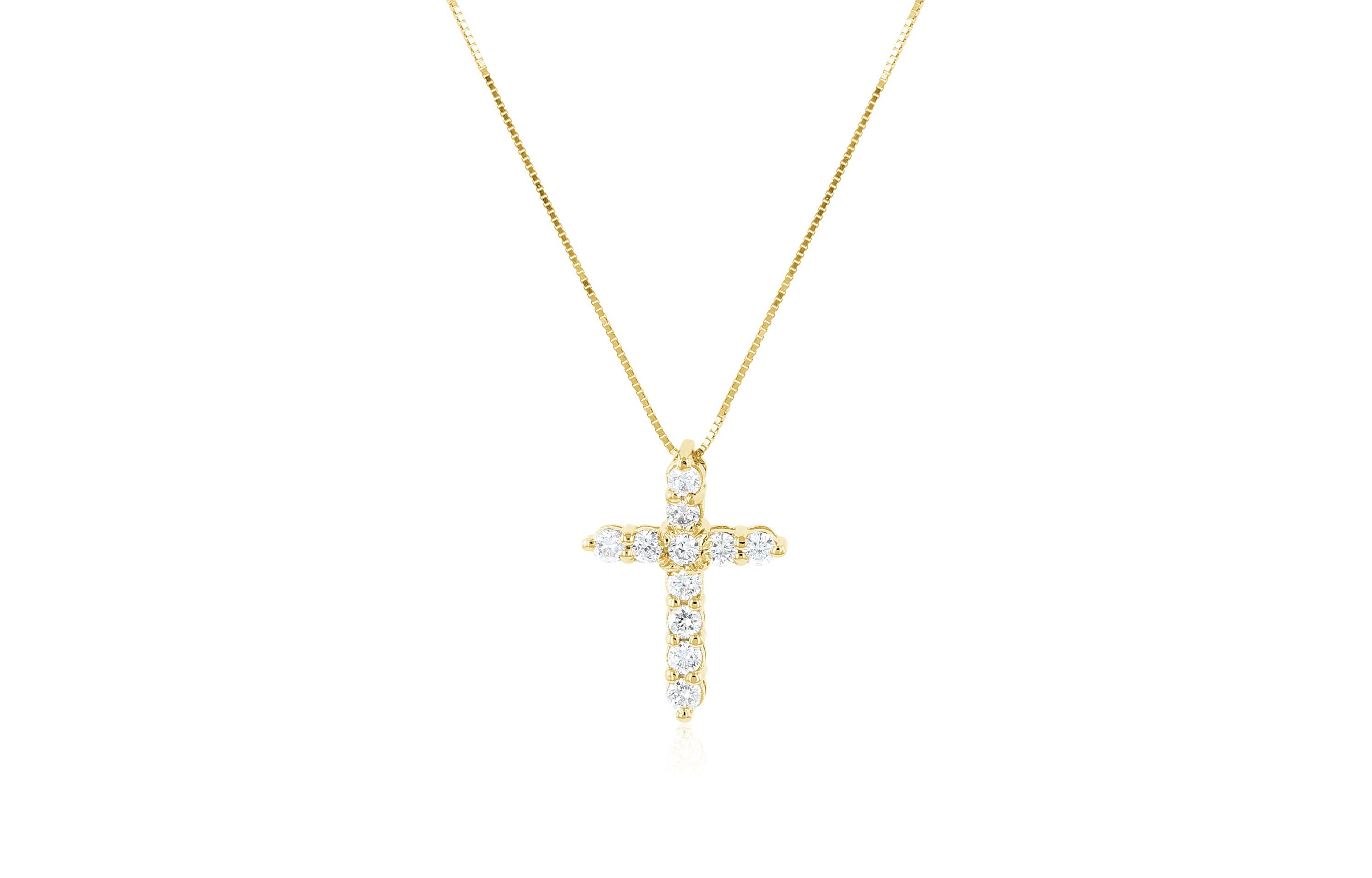 Diamond Cross Necklace in 14k Yellow Gold (0.50 ct. tw.) - Iris + Mill