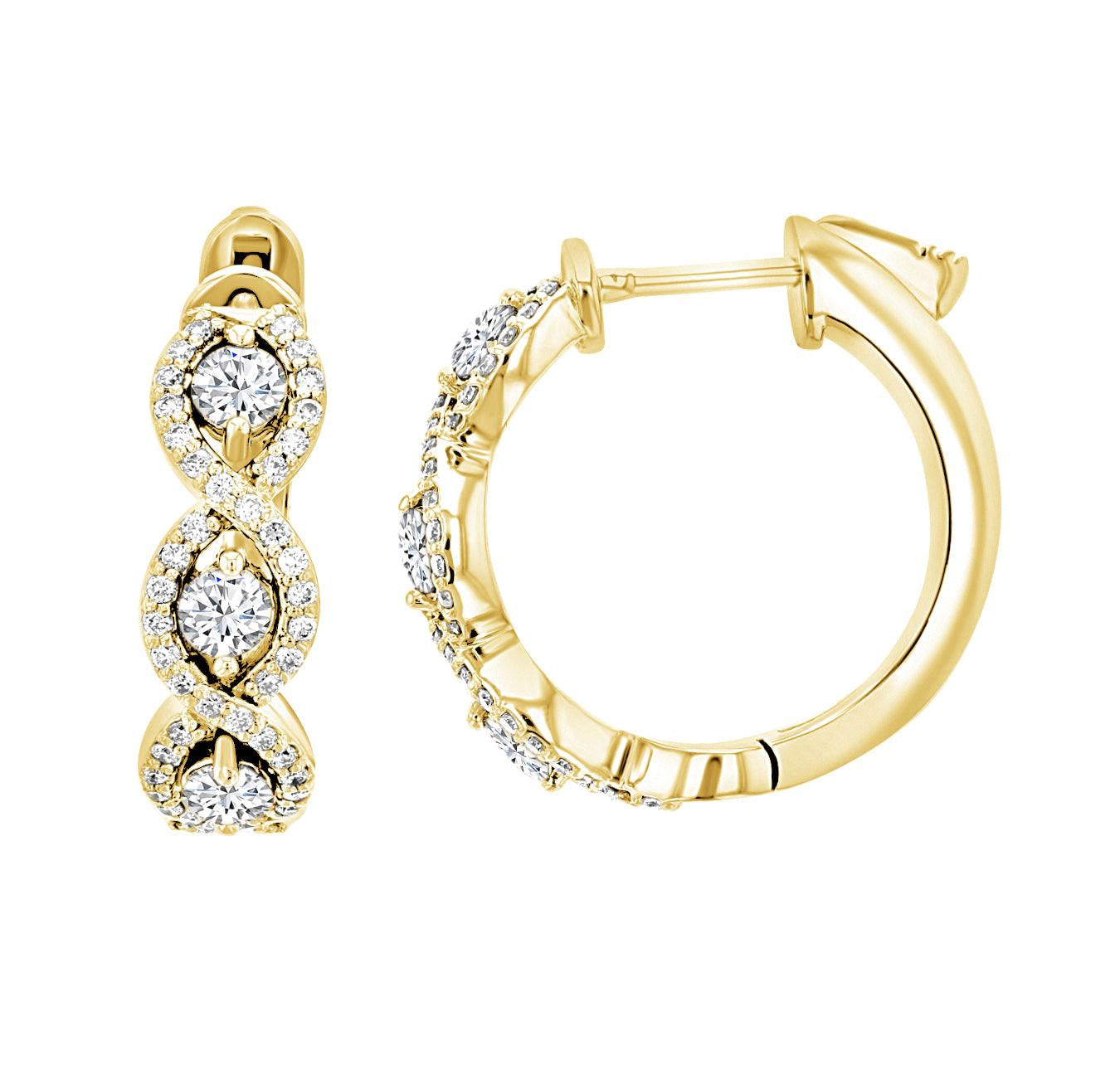 Diamond Infinity Hoop Earrings in 14k Yellow Gold (1.07 ct. tw.) - Iris + Mill