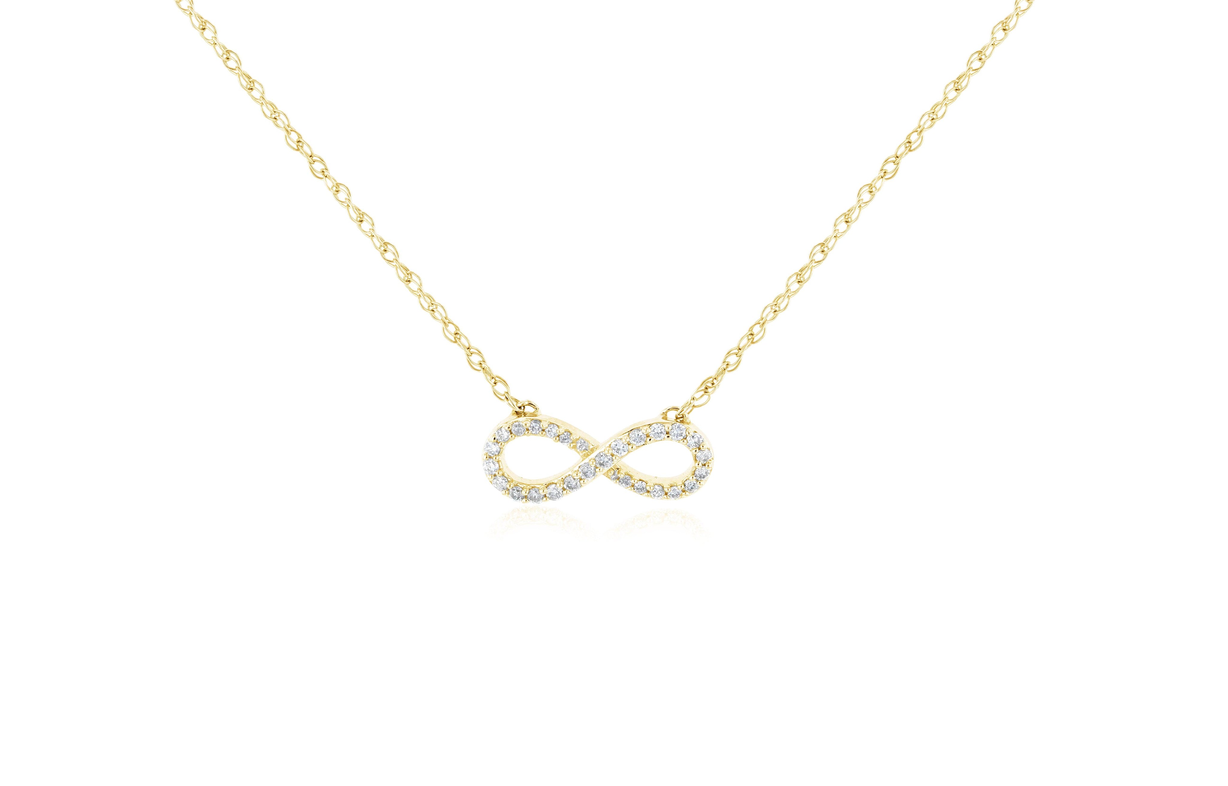 Diamond Infinity Pendant Necklace in 14k Yellow Gold - Iris + Mill