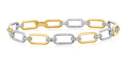 Diamond Link Bracelet in Two-Tone 14k Gold - Iris + Mill