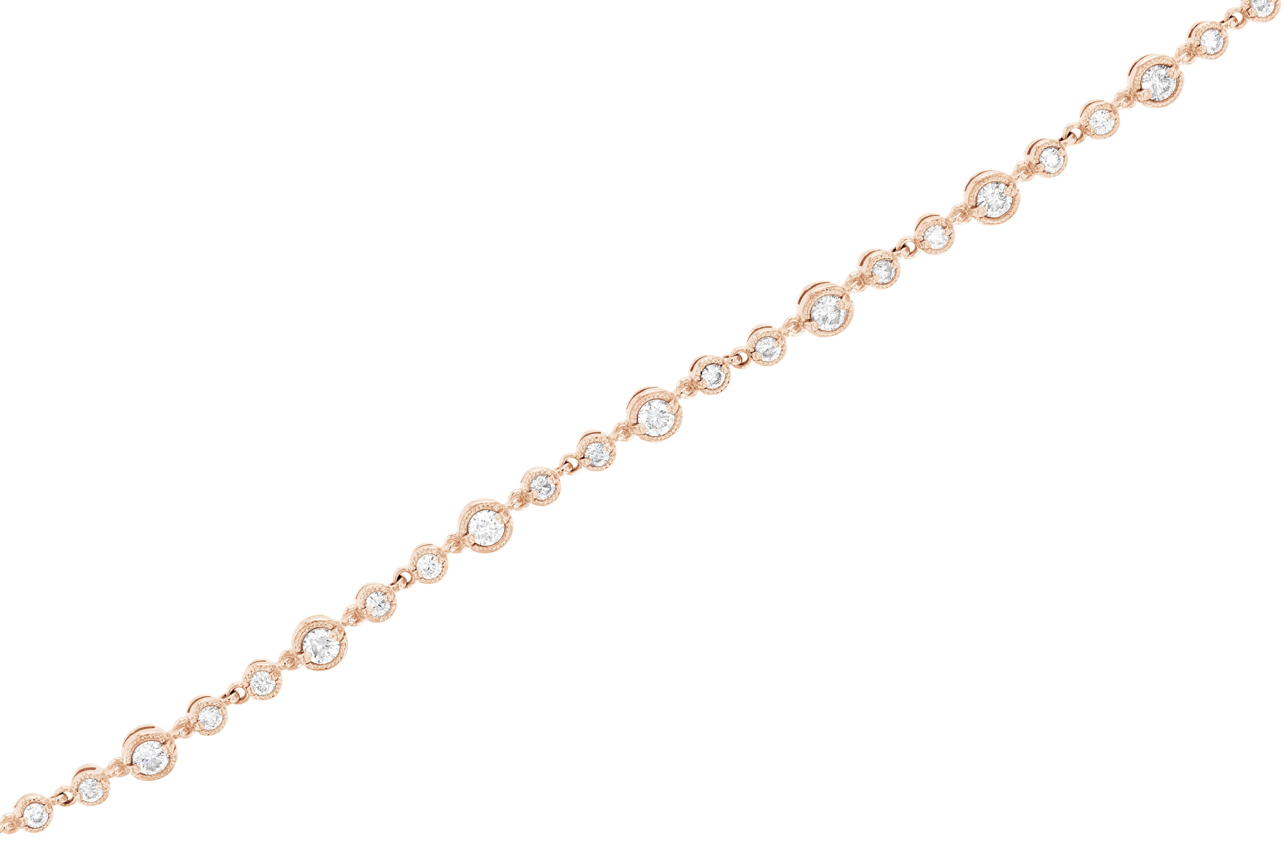 Diamond Milgrain Tennis Bracelet in 14k Rose Gold (1.80 ct. tw.) - Iris + Mill