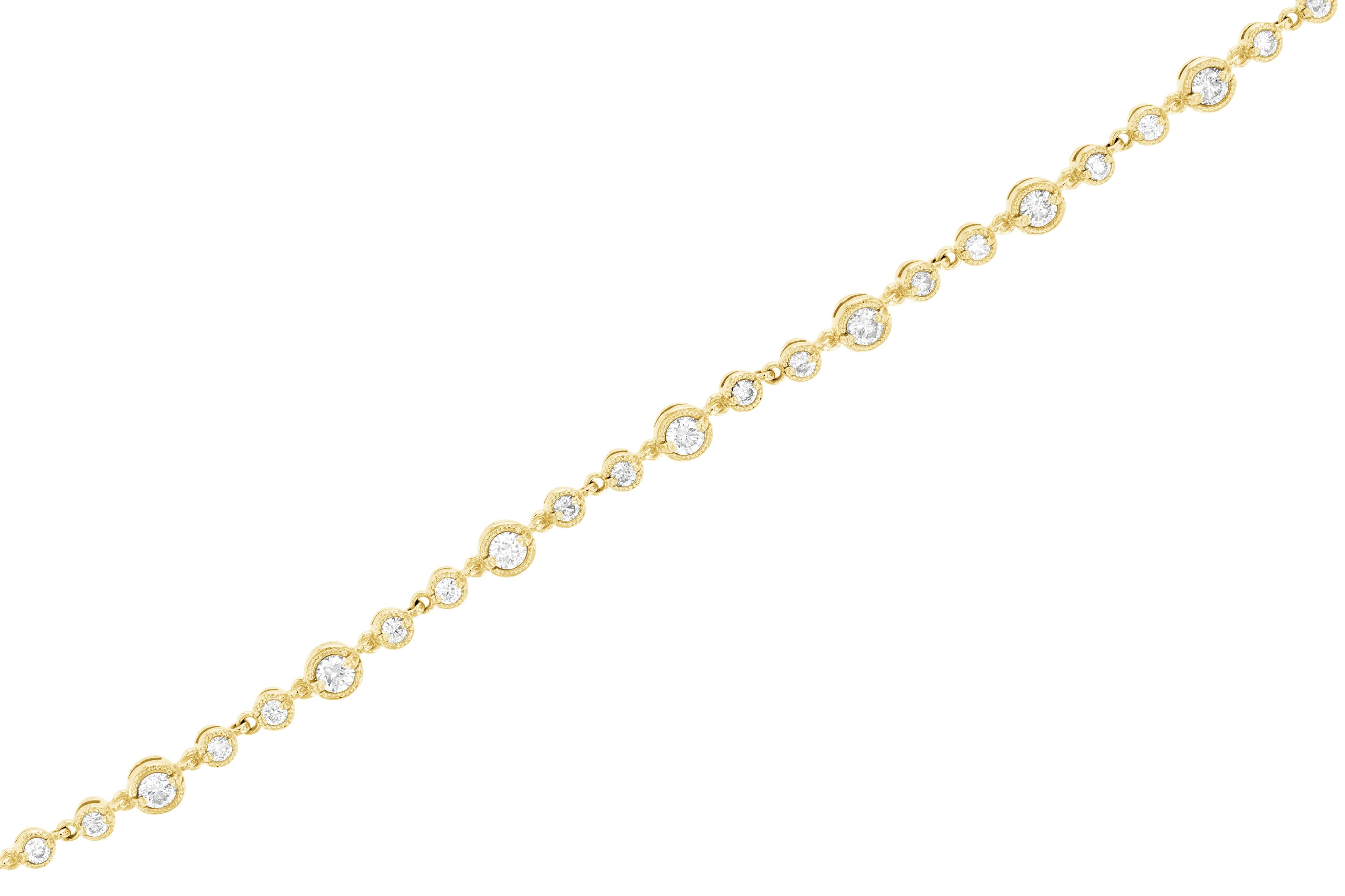 Diamond Milgrain Tennis Bracelet in 14k Yellow Gold (1.80 ct. tw.) - Iris + Mill