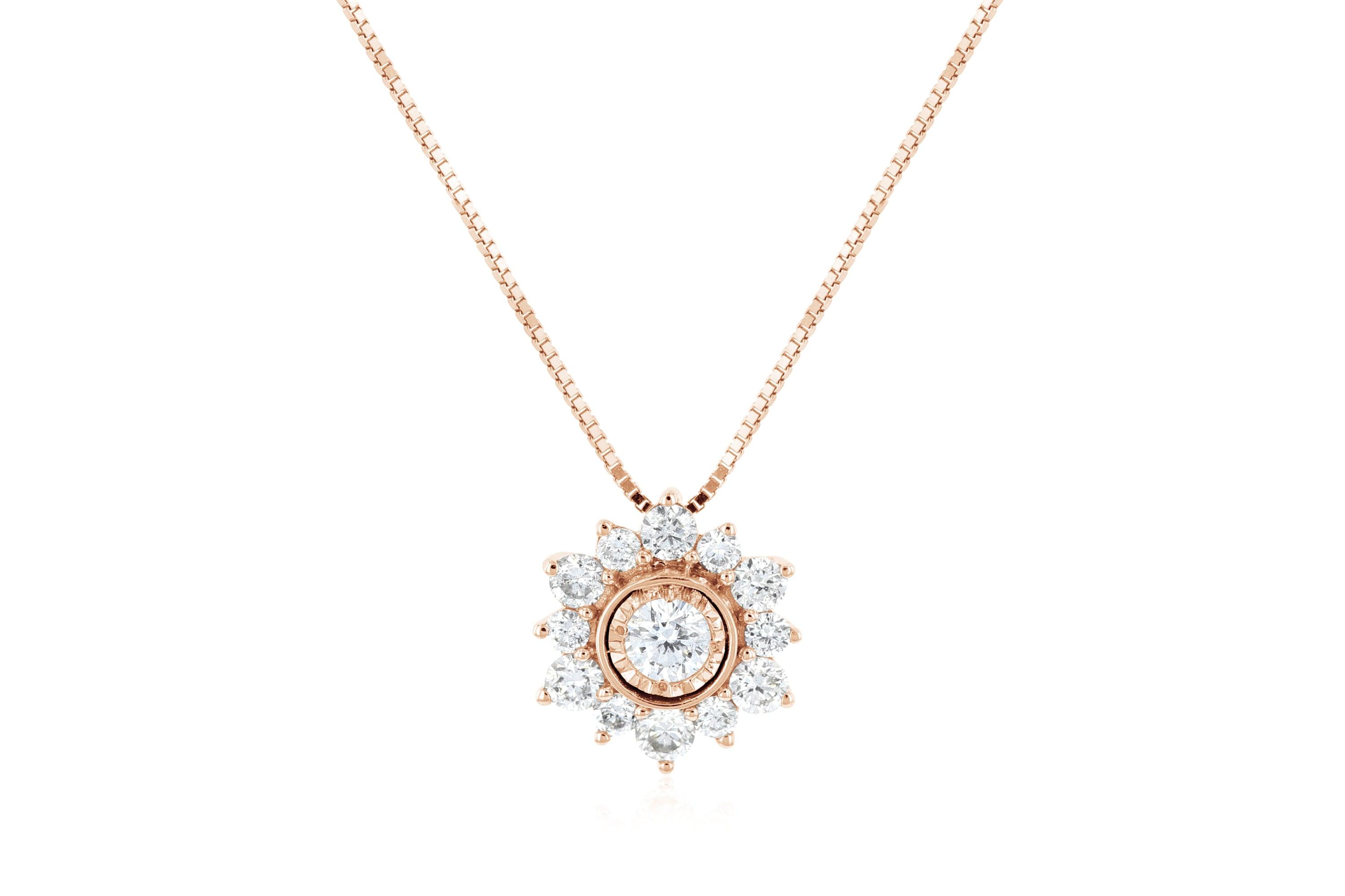 Diamond Pavè Star Pendant Necklace in 14k Rose Gold - Iris + Mill