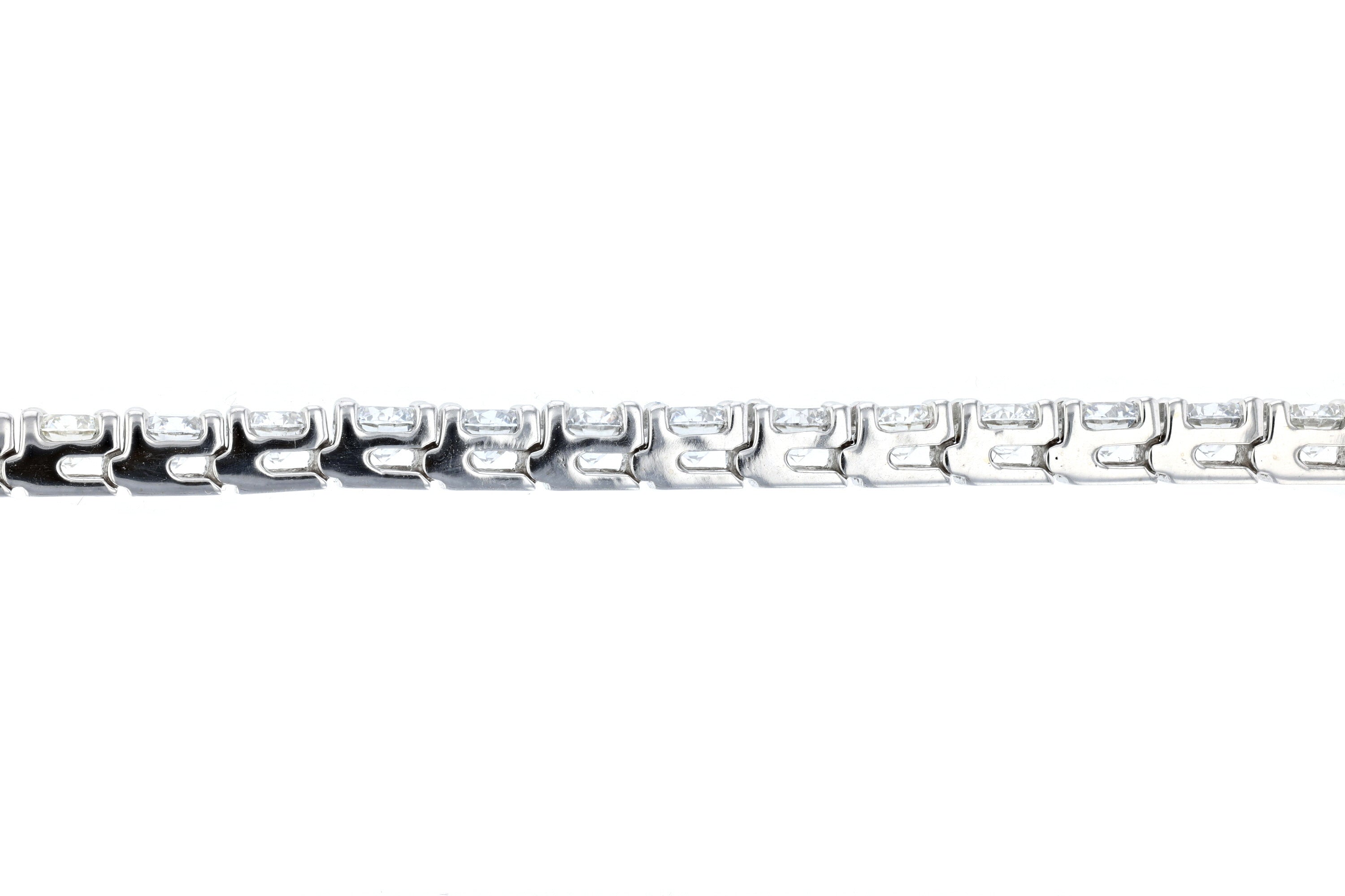 Diamond Tennis Bracelet with Hidden Clasp in 14k White Gold - Iris + Mill