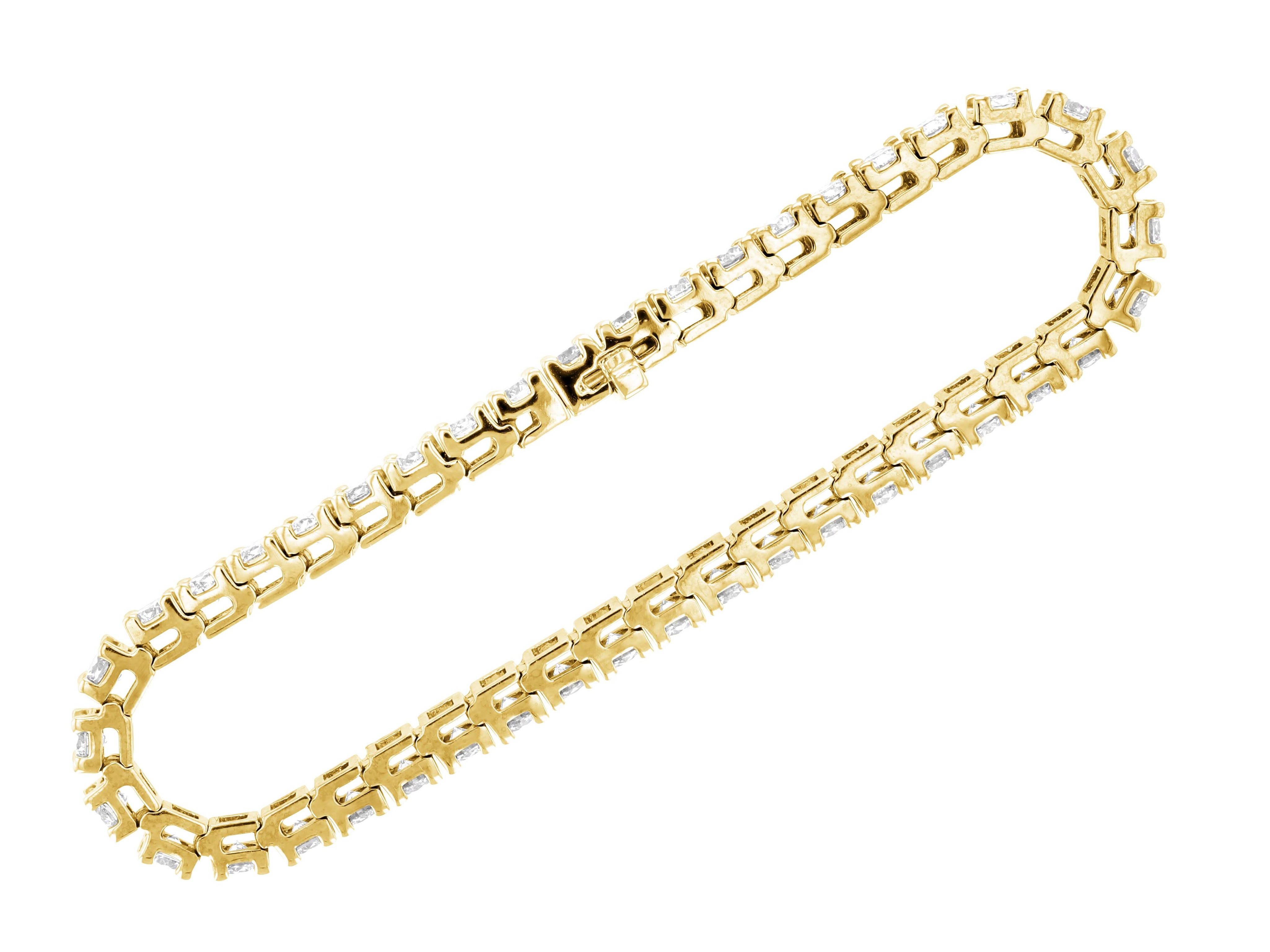 Diamond Tennis Bracelet with Hidden Clasp in 14k Yellow Gold - Iris + Mill