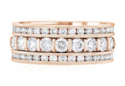 Diamond Three-Row Ring Stack in 14k Rose Gold (1.35 ct. tw.) - Iris + Mill