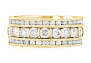 Diamond Three-Row Ring Stack in 14k Yellow Gold (1.35 ct. tw.) - Iris + Mill