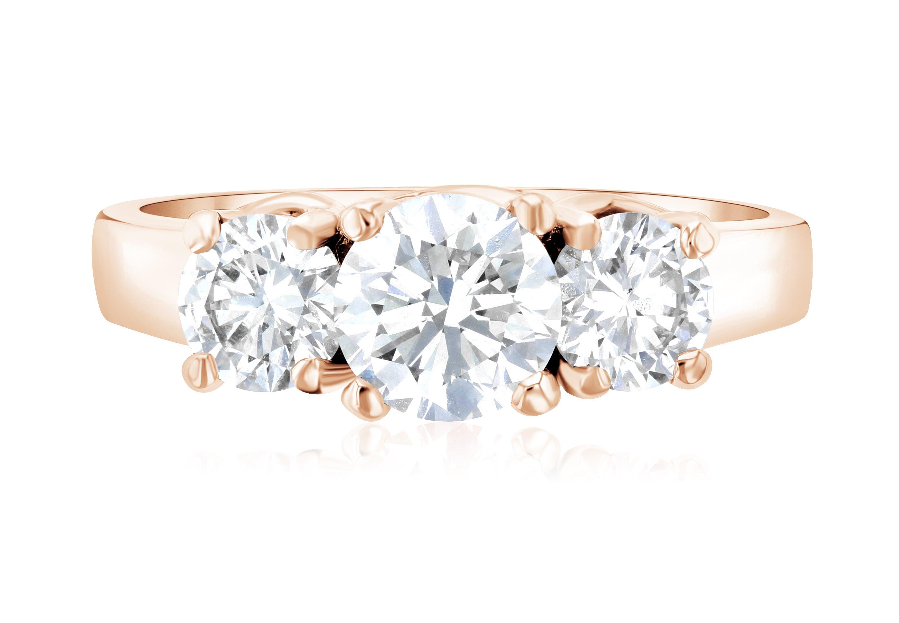 Diamond Three-Stone Engagement Ring in 14k Rose Gold (1.50 ct. tw.) - Iris + Mill