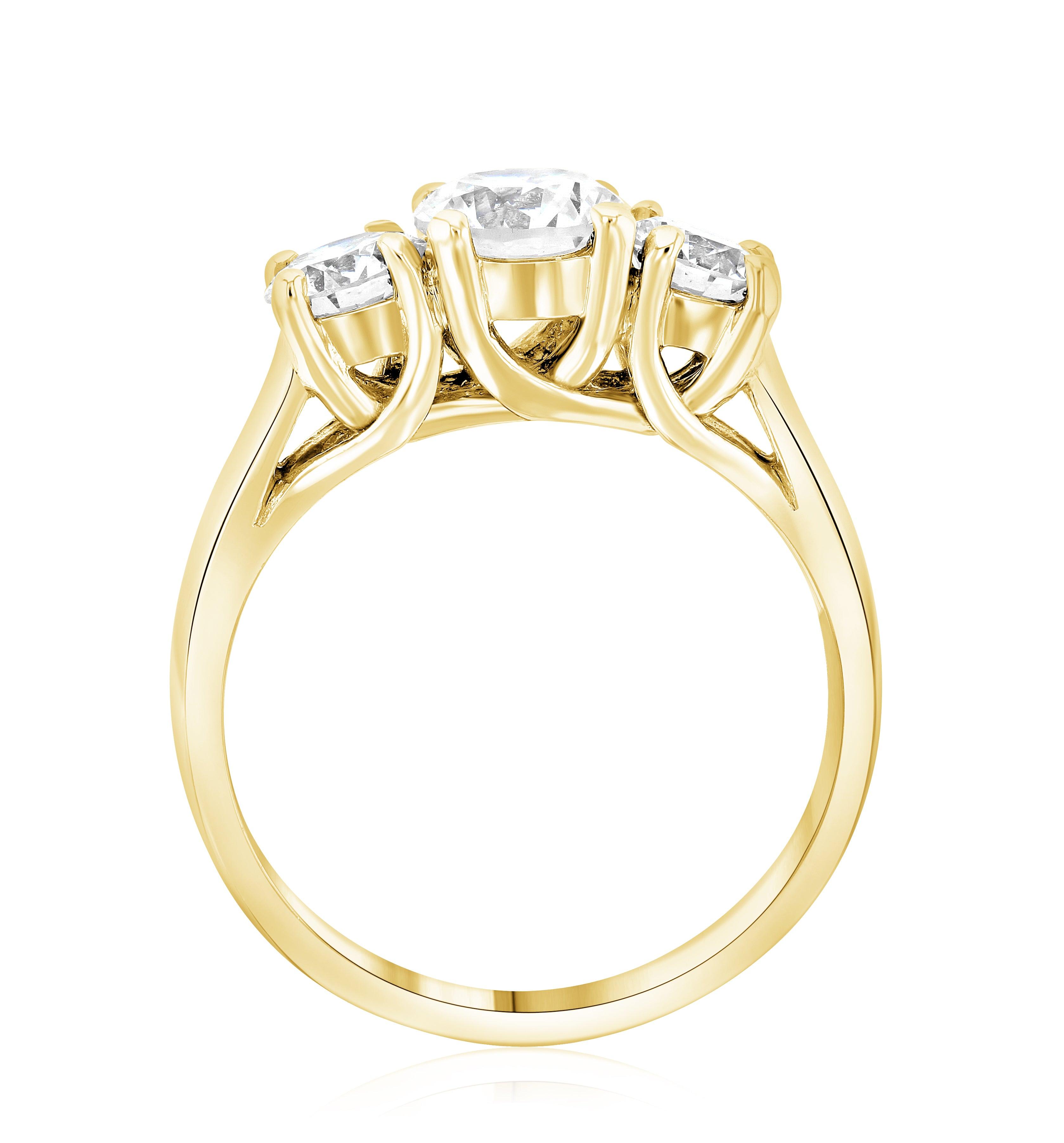 Diamond Three-Stone Engagement Ring in 14k Yellow Gold (1.50 ct. tw.) - Iris + Mill