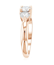 Diamond Three-Stone Shared Prong Engagement Ring in 14k Rose Gold (1 ct. tw.) - Iris + Mill