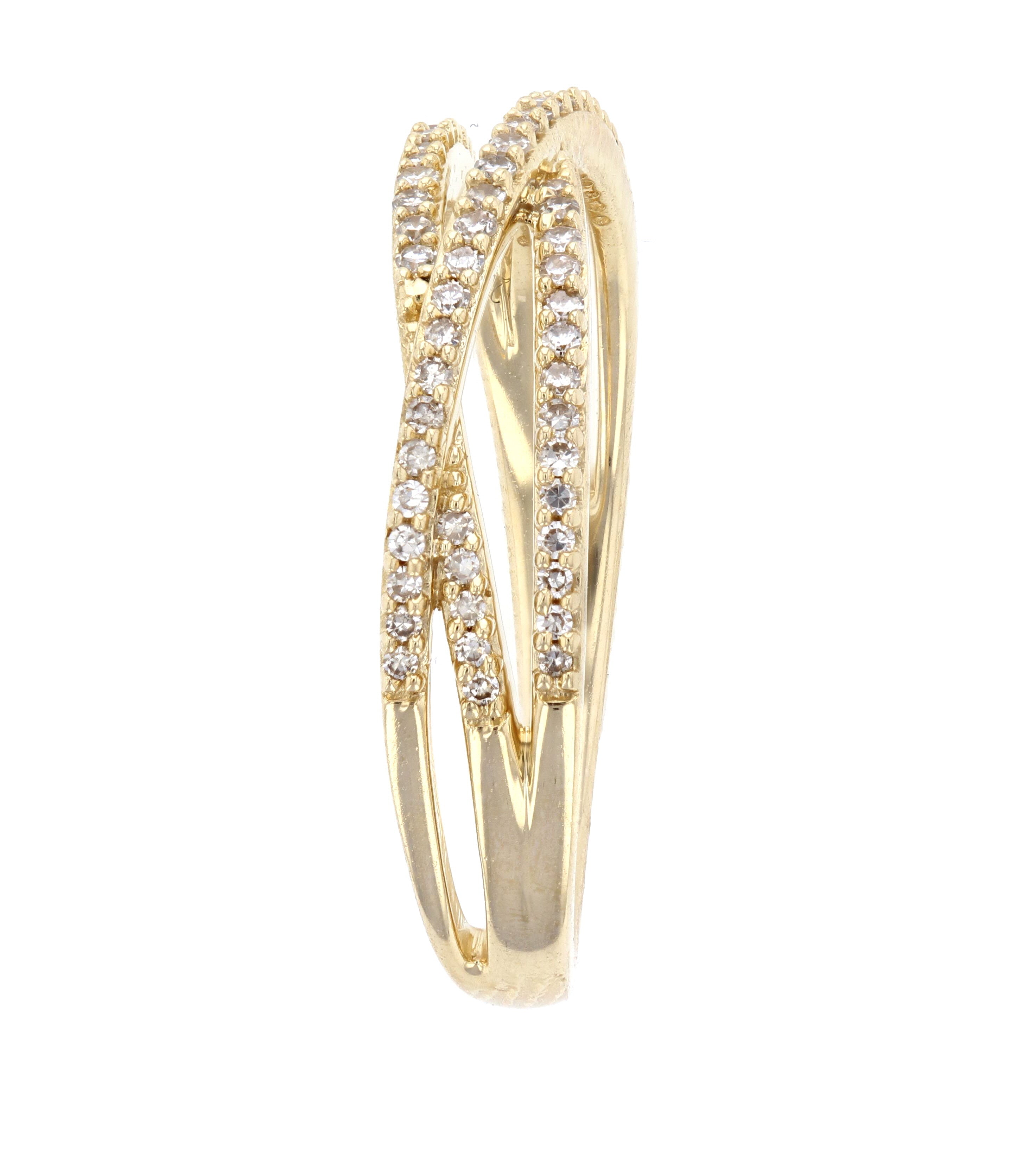 Diamond Twist Ring in 14k Yellow Gold - Iris + Mill