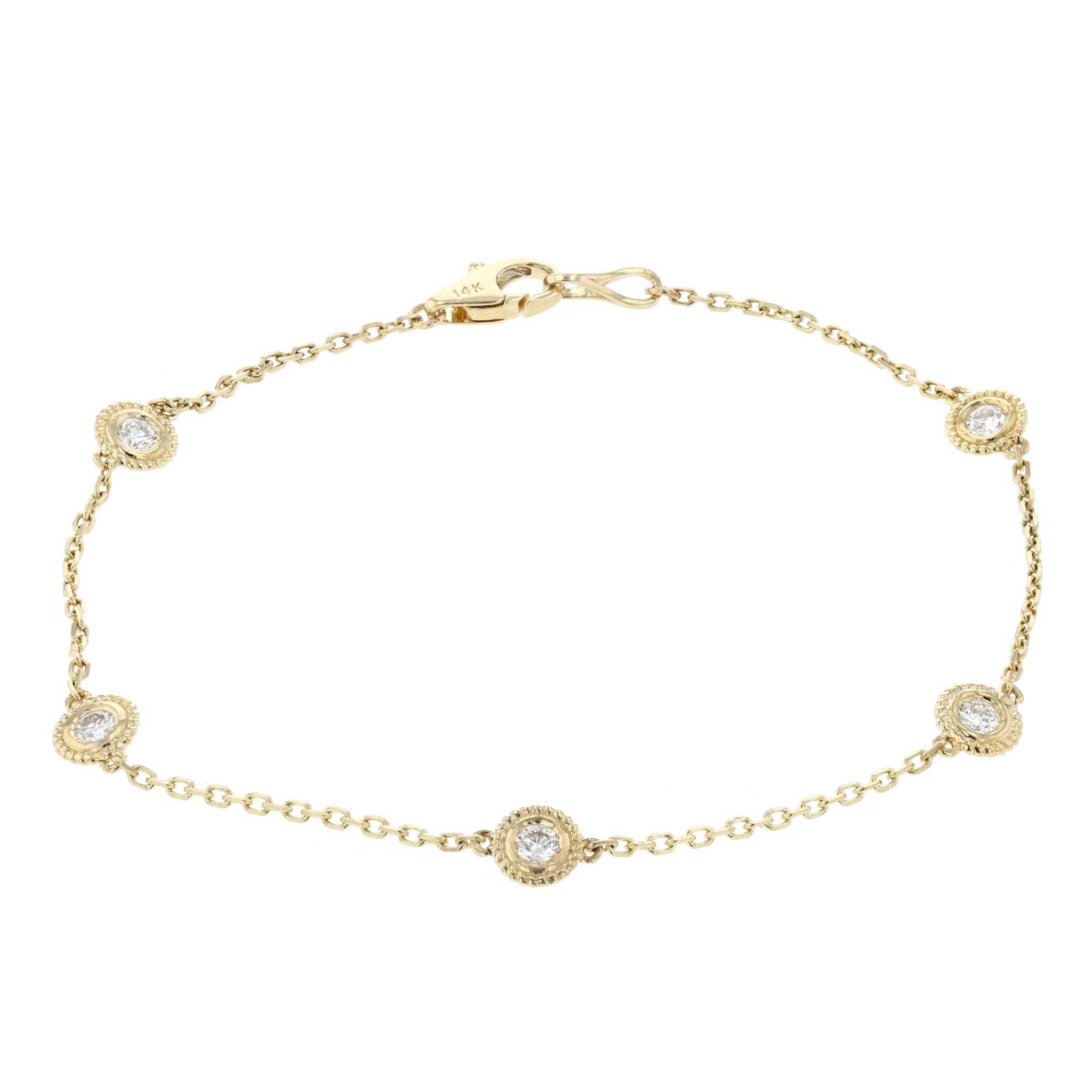 Diamonds by the Yard Bezel Diamond Bracelet in 14k Yellow Gold - Iris + Mill