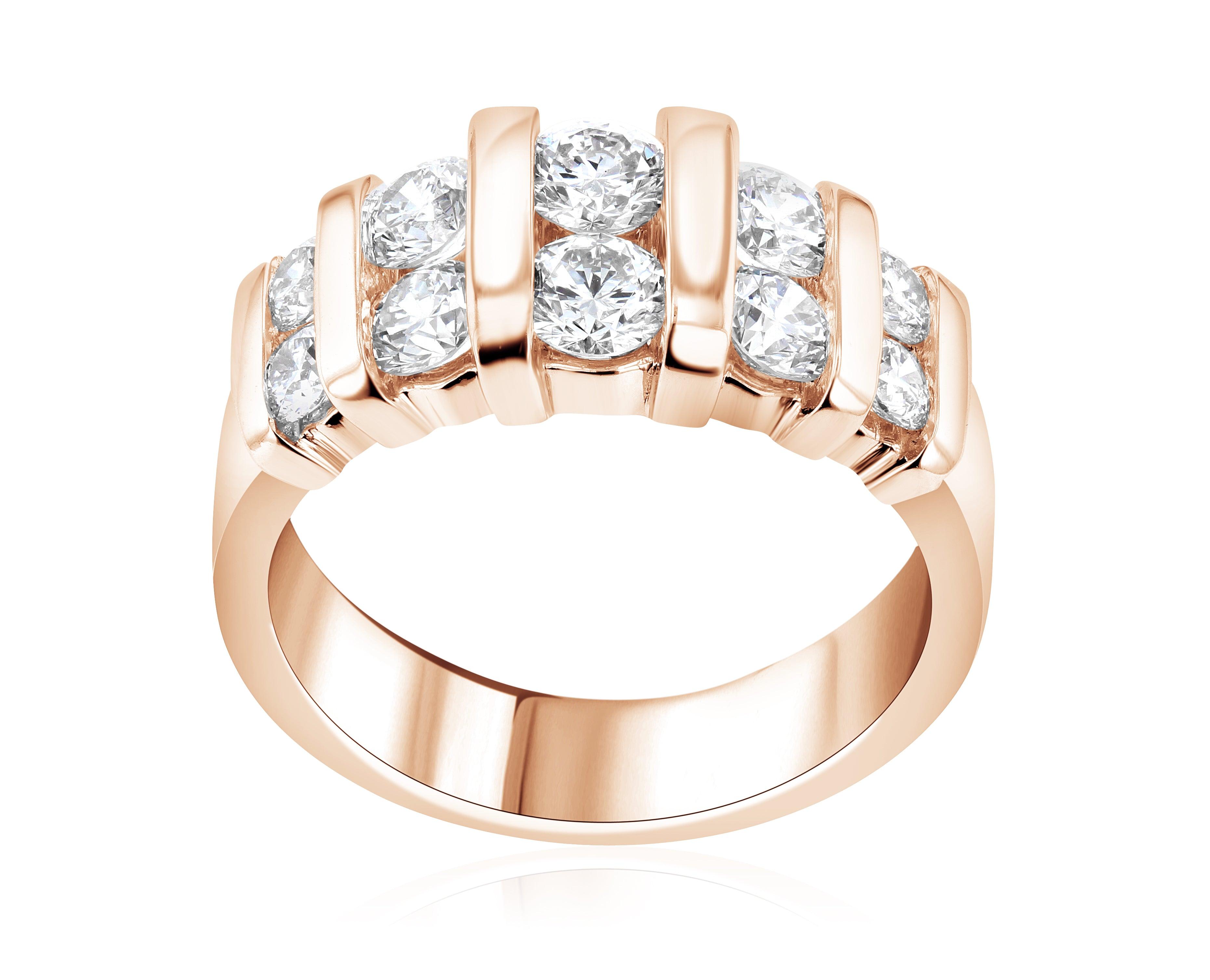 Double Row Five-Set Diamond Ring in 14k Rose Gold (2 ct. tw.) - Iris + Mill