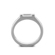 East West Baguette Bar Set Diamond Ring in 14k White Gold - Iris + Mill