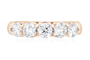 Five-Stone Diamond Wedding Ring in 14k Rose Gold (1.50 ct. tw.) - Iris + Mill