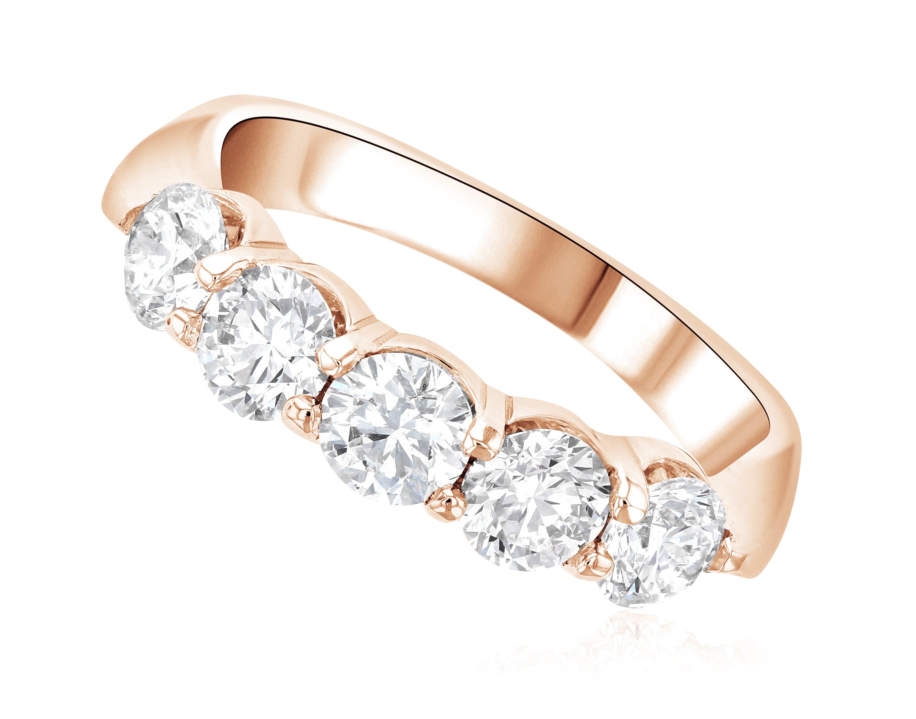 Five-Stone Diamond Wedding Ring in 14k Rose Gold (1.50 ct. tw.) - Iris + Mill