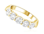 Five-Stone Diamond Wedding Ring in 14k Yellow Gold (1.50 ct. tw.) - Iris + Mill