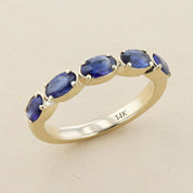 Five Stone Oval Sapphire Ring in 14k Yellow Gold (1.34 ct. tw.) - Iris + Mill