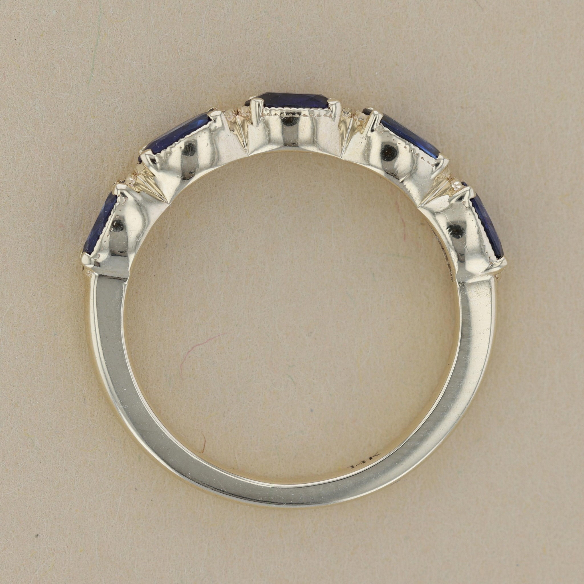 Five Stone Oval Sapphire Ring in 14k Yellow Gold (1.34 ct. tw.) - Iris + Mill