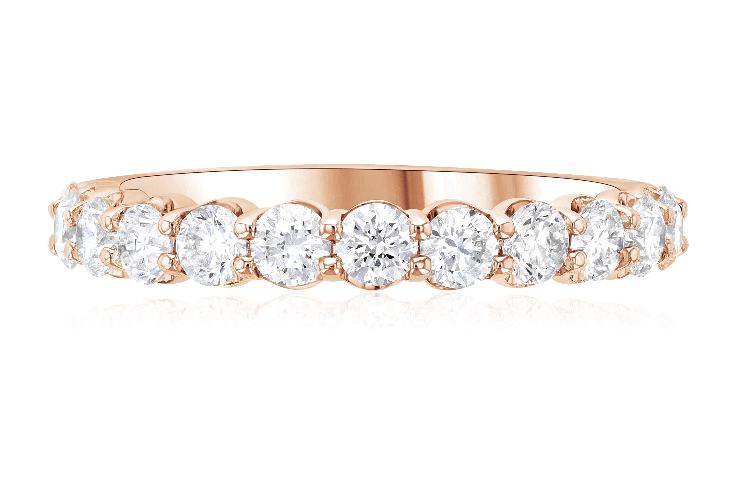 Floating Diamond Wedding Ring in 14k Rose Gold (1.08 ct. tw.) - Iris + Mill