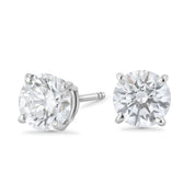 Four-Prong Lab Diamond Stud Earrings in 14k White Gold - Iris + Mill