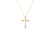 Graduated Diamond Cross Necklace in 14k Yellow Gold - Iris + Mill