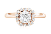 Halo Cushion Diamond Engagement Ring in 14k Rose Gold (1.28 ct. tw.) - Iris + Mill