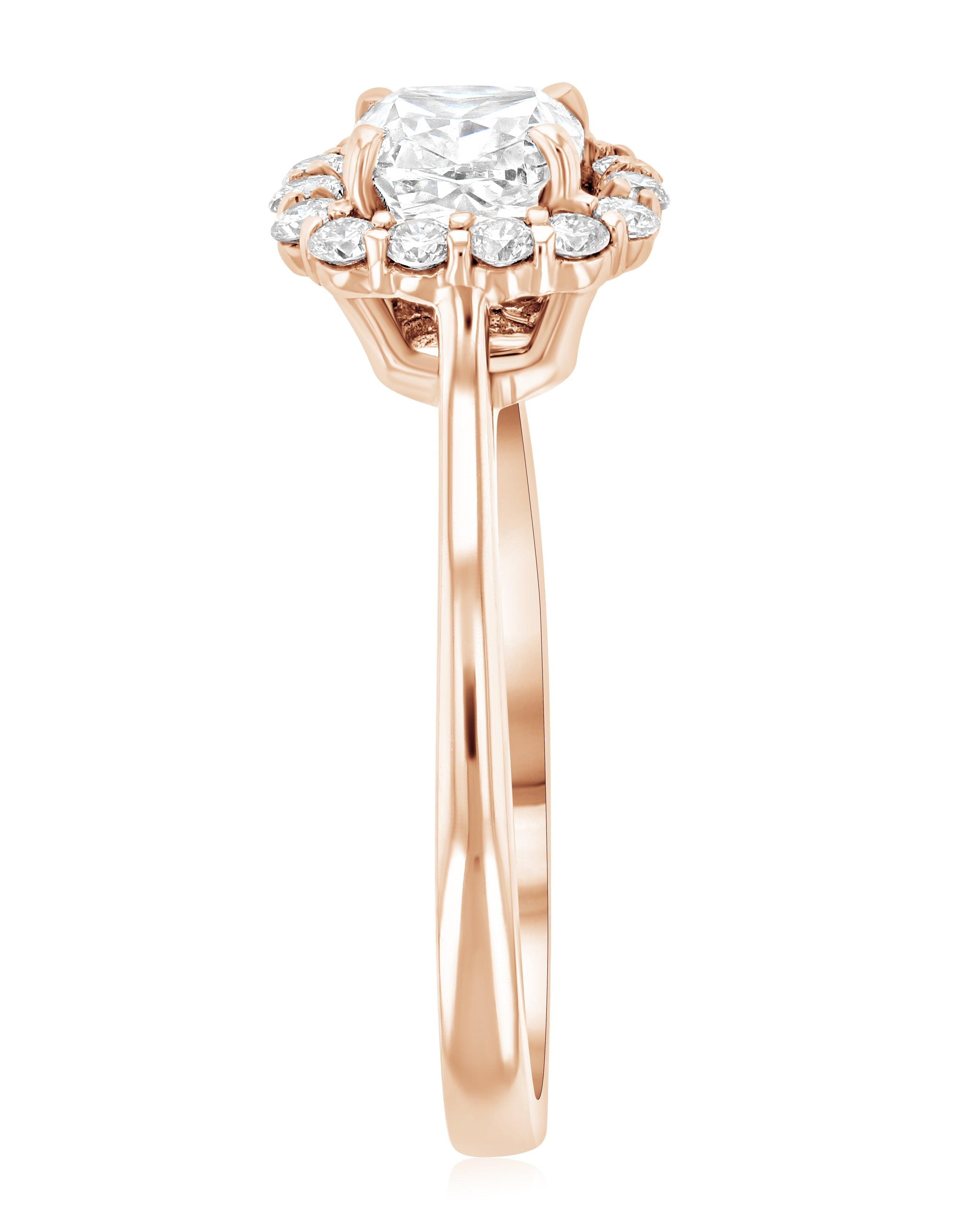 Halo Cushion Diamond Engagement Ring in 14k Rose Gold (1.28 ct. tw.) - Iris + Mill