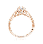 Halo Infinity Oval Diamond Engagement Ring in 14k Rose Gold (.56 ct. tw.) - Iris + Mill