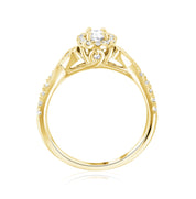 Halo Infinity Oval Diamond Engagement Ring in 14k Yellow Gold (0.56 ct. tw.) - Iris + Mill