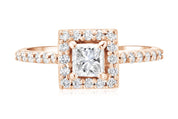 Halo Princess Diamond Engagement Ring in 14k Rose Gold (0.76 ct. tw.) - Iris + Mill