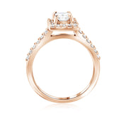 Halo Princess Diamond Engagement Ring in 14k Rose Gold (0.76 ct. tw.) - Iris + Mill