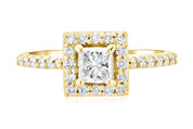 Halo Princess Diamond Engagement Ring in 14k Yellow Gold (0.76 ct. tw.) - Iris + Mill