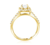 Halo Princess Diamond Engagement Ring in 14k Yellow Gold (0.76 ct. tw.) - Iris + Mill