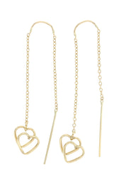 Heart Dangle Earrings in 14k Yellow Gold - Iris + Mill