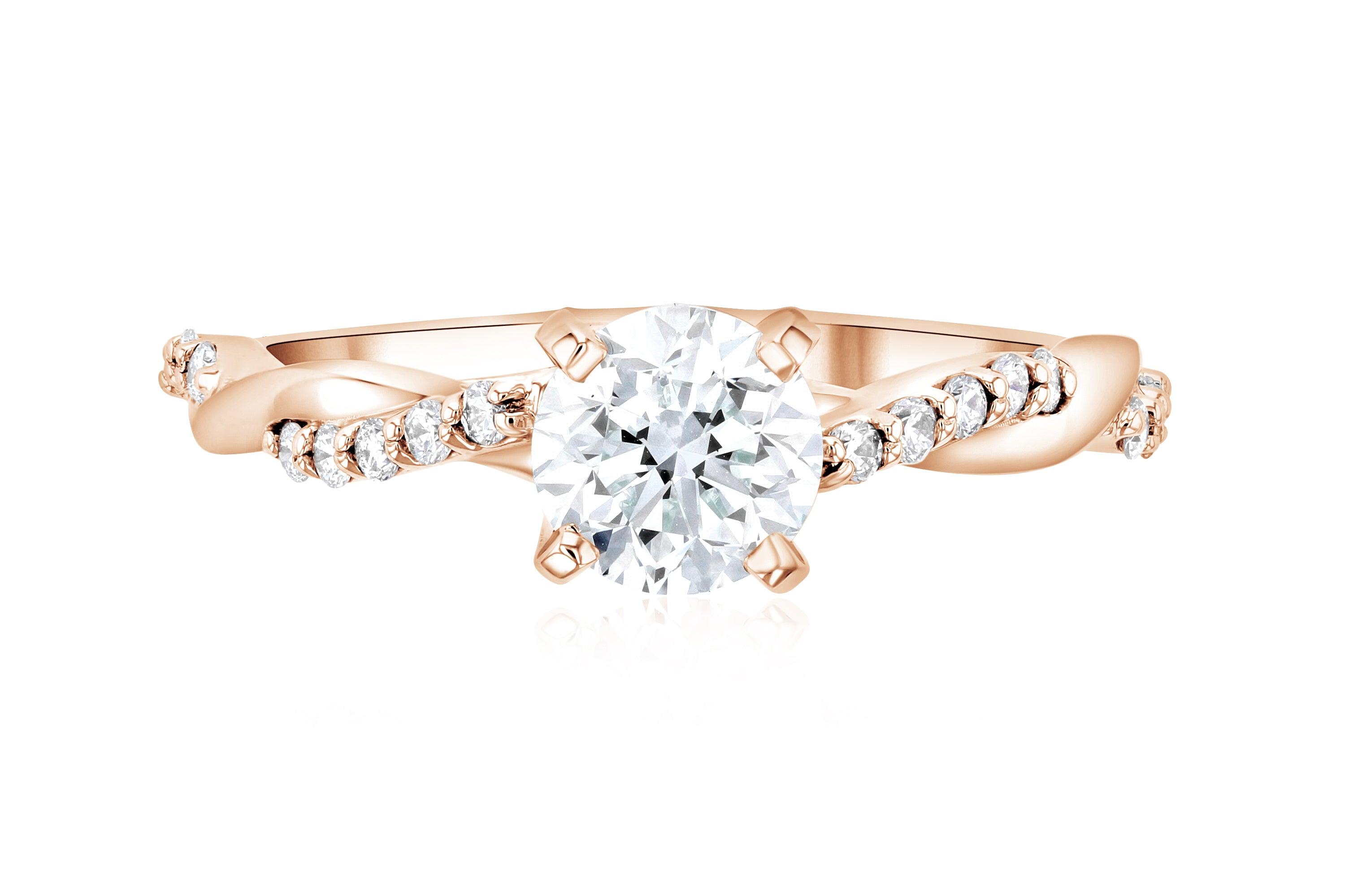 Infinity Diamond Solitaire Engagement Ring in 14k Rose Gold - Iris + Mill