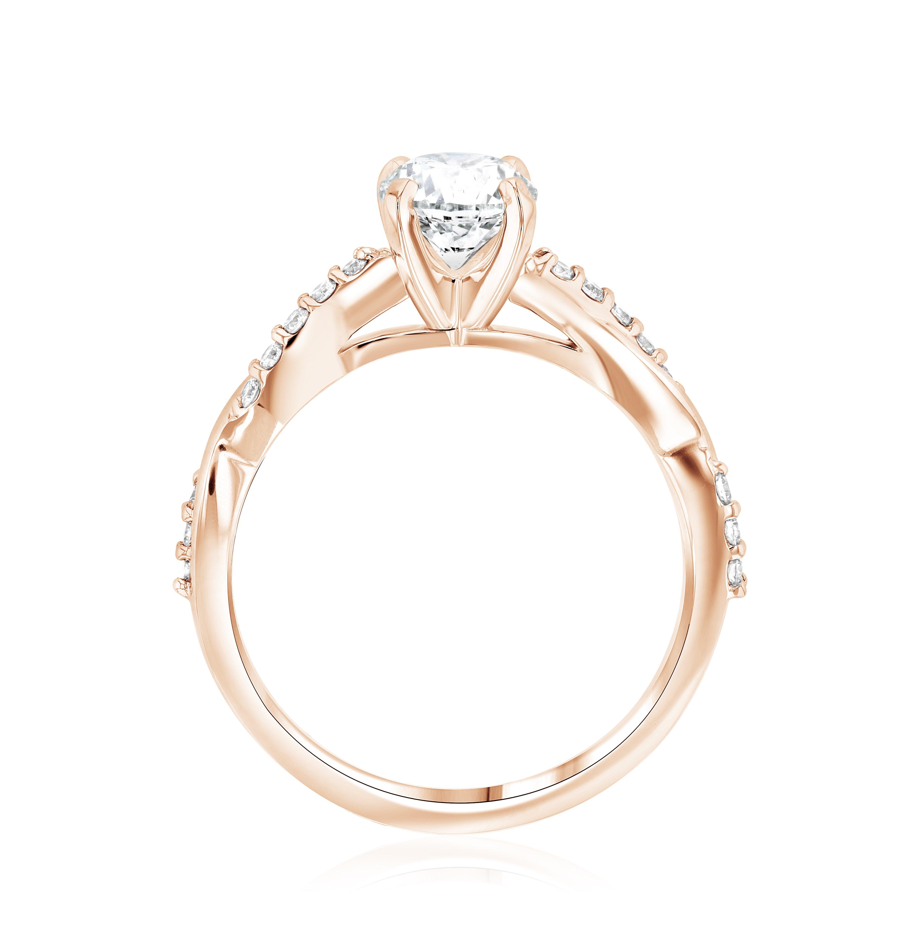 Infinity Diamond Solitaire Engagement Ring in 14k Rose Gold - Iris + Mill