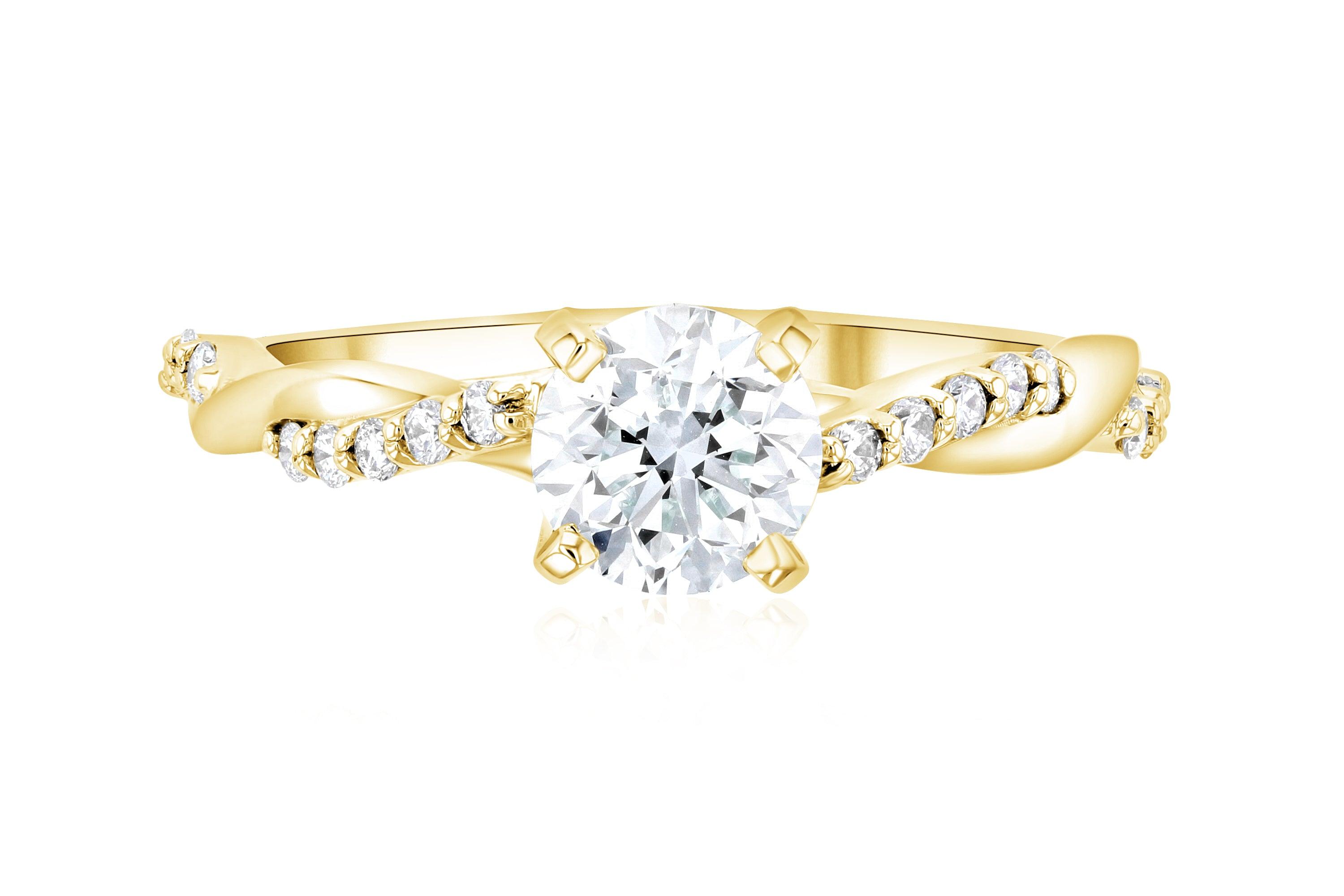 Infinity Diamond Solitaire Engagement Ring in 14k Yellow Gold - Iris + Mill