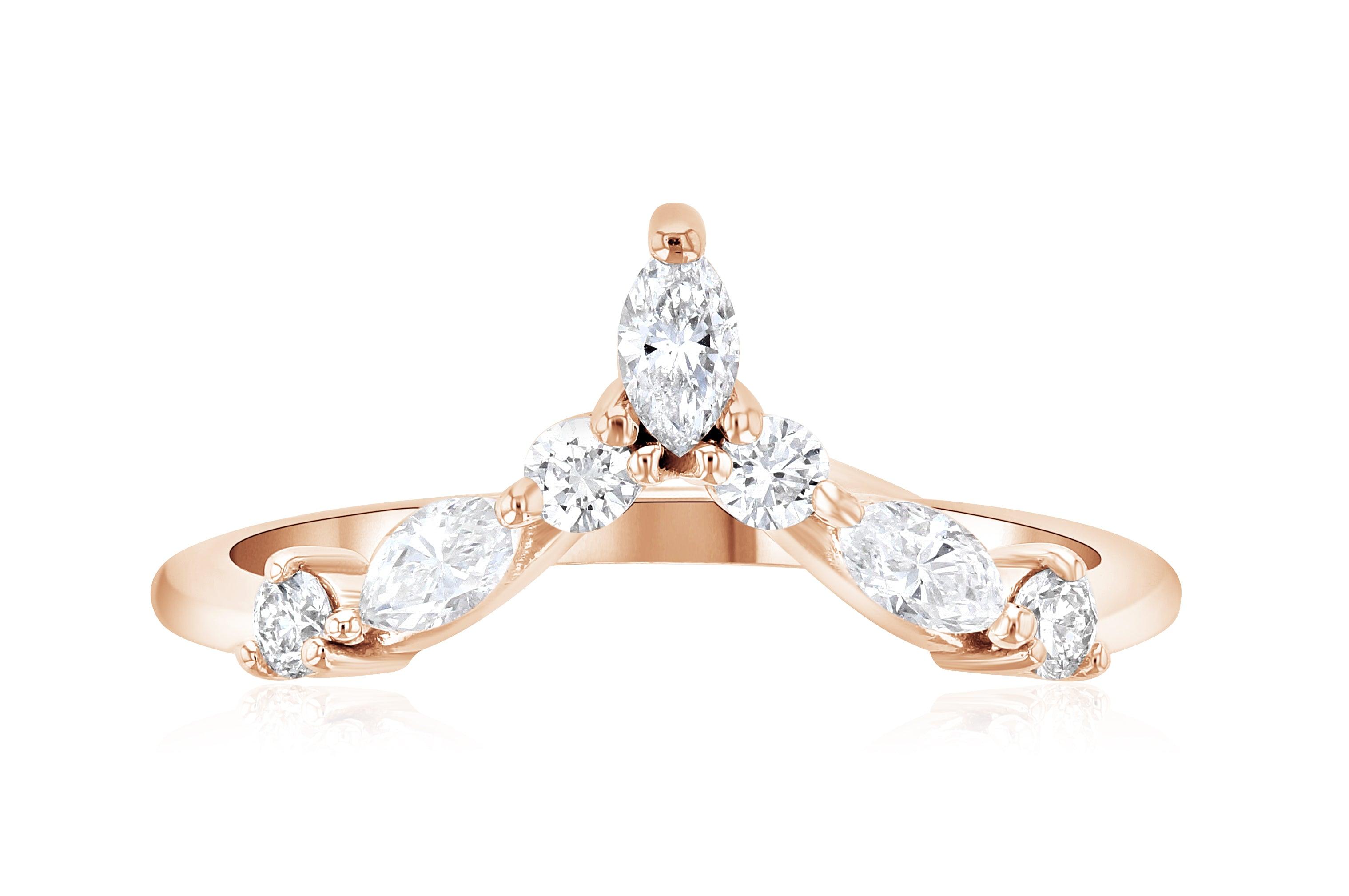 Marquise Diamond Chevron Ring in 14k Rose Gold (0.40 ct. tw.) - Iris + Mill