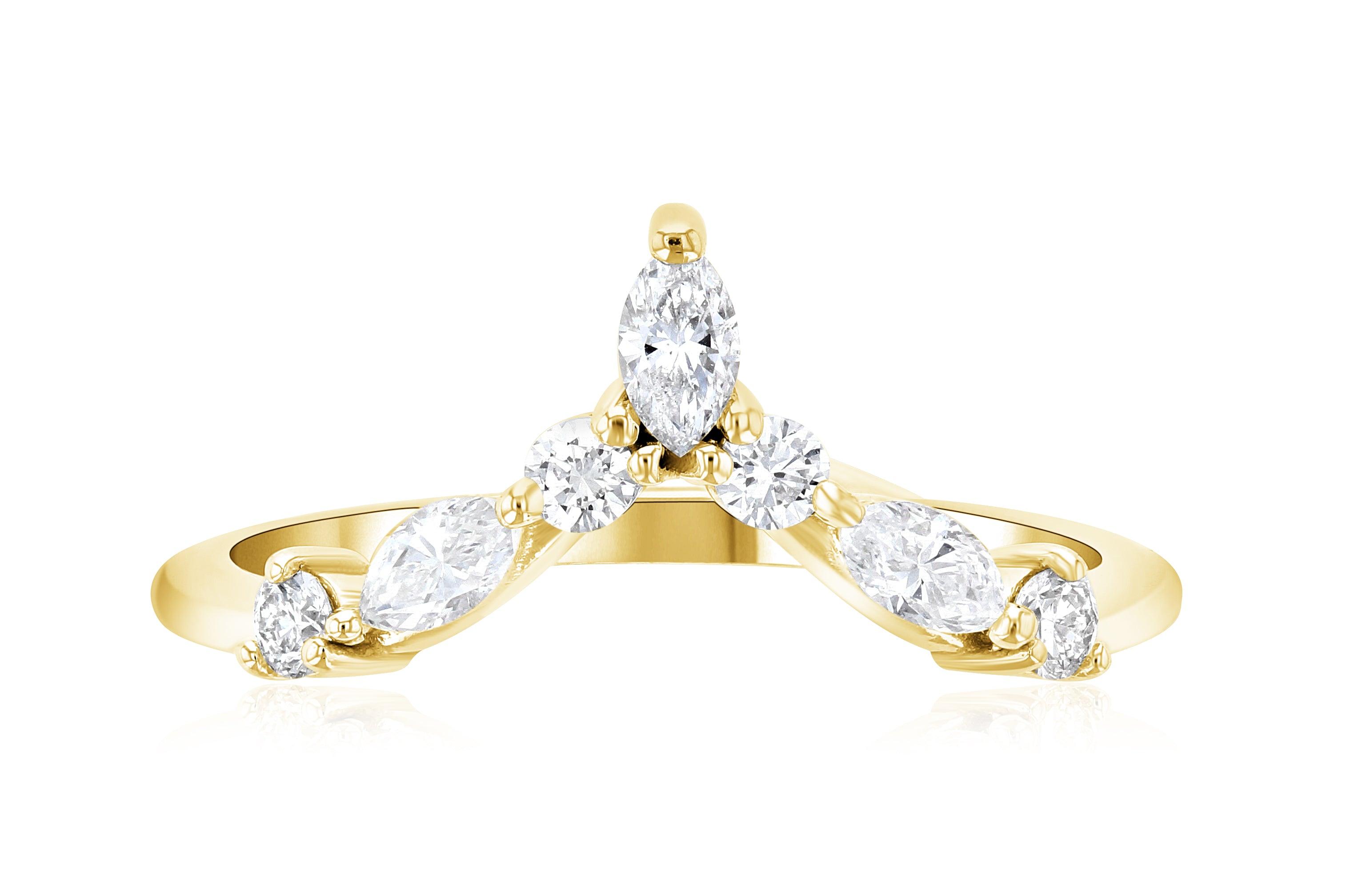 Marquise Diamond Chevron Ring in 14k Yellow Gold (0.40 ct. tw.) - Iris + Mill